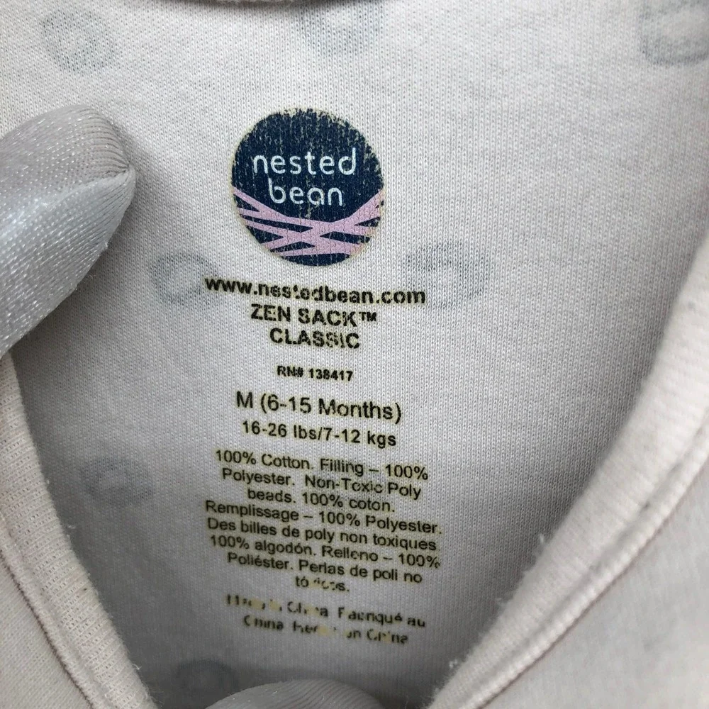 Nested Bean Zen Sack Classic Sleep Sack Baby 6-15M M Ivory White